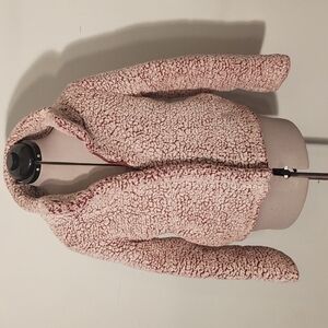 Say What White/Mauve Teddy Fleece Jacket Sz M